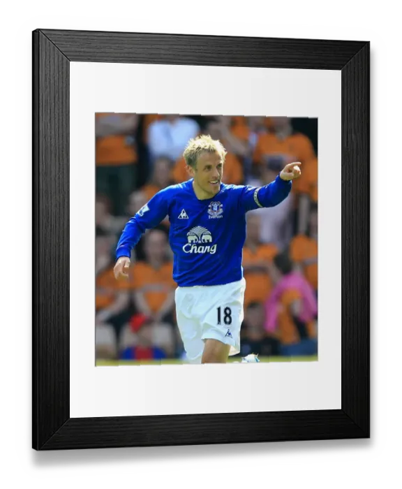 Framed Print : Everton's Unforgettable Double Victory: Phil Neville's Goal Secures Premier League Title Over Wolverhampton Wanderers (09.04.2011) Framed Print : Everton's Unforgettable Double Victory: Phil Neville's Goal Secures Premier League Title Over Wolverhampton Wanderers (09.04.2011)
