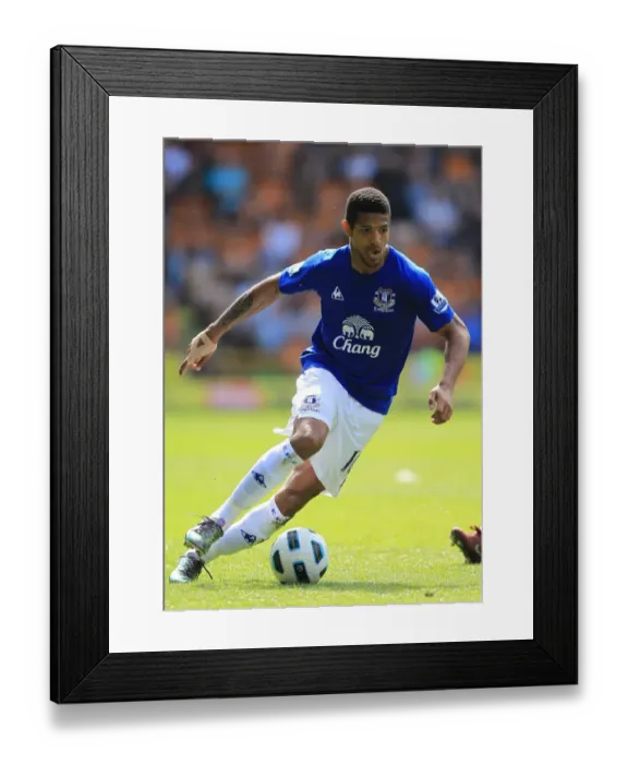 Framed Print : Jermaine Beckford's Game-Winning Goal: Everton vs. Wolverhampton Wanderers, Barclays Premier League (09 April 2011)