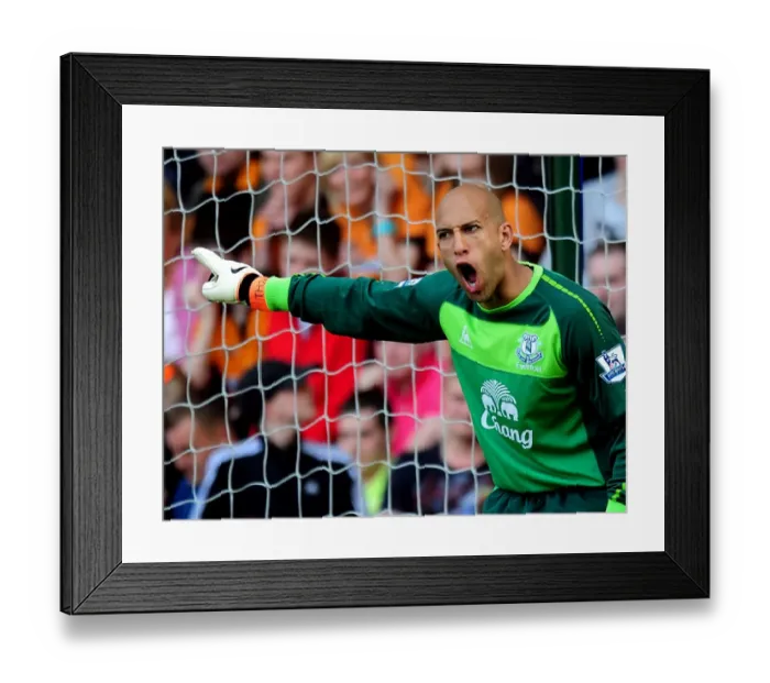 Framed Print : Everton's Tim Howard in Action: Everton vs. Wolverhampton Wanderers, Barclays Premier League (09 April 2011)