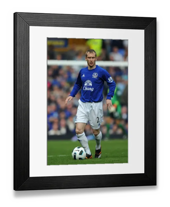 Framed Print : Tony Hibbert in Action: Everton vs. Blackburn Rovers, Goodison Park, Barclays Premier League (April 16, 2011)
