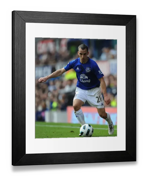 Framed Print : Leon Osman in Action: Everton vs. Blackburn Rovers, Goodison Park - Premier League Clash (April 16, 2011)