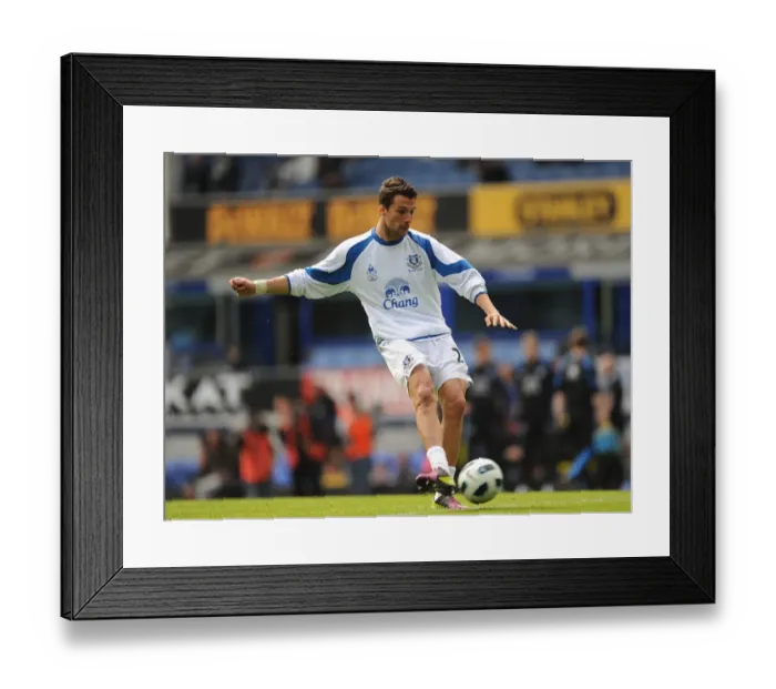 Framed Print : Apostolos Vellios Scores the Thrilling Winning Goal for Everton Against Blackburn Rovers at Goodison Park (16 April 2011)