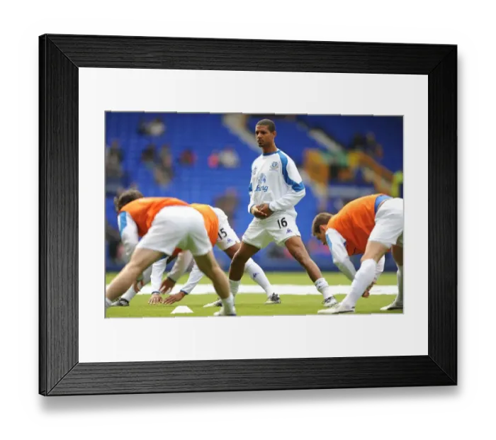 Framed Print : Jermaine Beckford's Intense Warm-Up Ahead of Everton vs. Blackburn Rovers (16 April 2011) Framed Print : Jermaine Beckford's Intense Warm-Up Ahead of Everton vs. Blackburn Rovers (16 April 2011)
