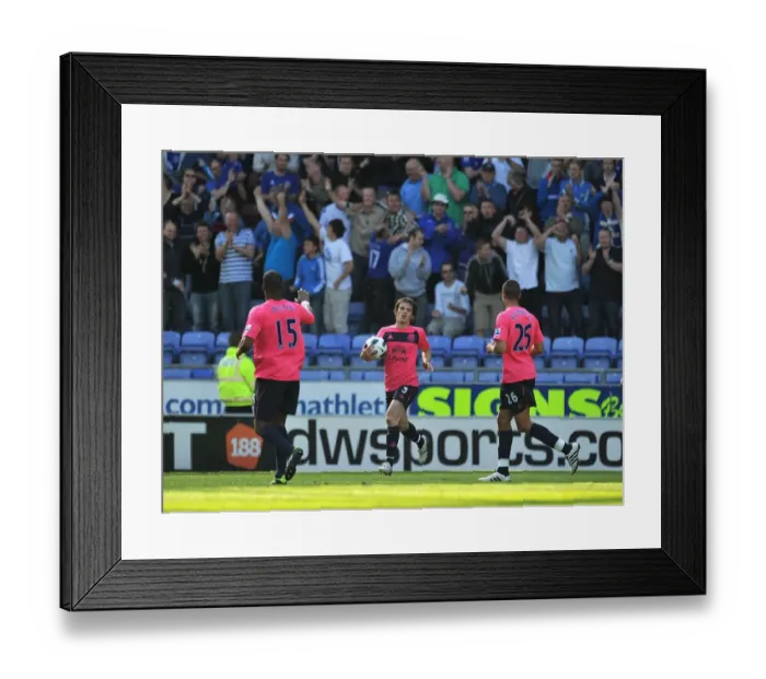 Framed Print : Leighton Baines Scores Premier League Debut Goal for Everton against Wigan Athletic (30 April 2011) Framed Print : Leighton Baines Scores Premier League Debut Goal for Everton against Wigan Athletic (30 April 2011)