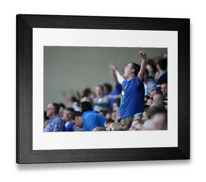 Framed Print : Everton Fans Unwavering Passion: DW Stadium Showdown (30 April 2011) - Wigan Athletic vs Everton, Barclays Premier League