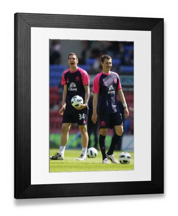 Framed Print : Everton FC: Shane Duffy and Diniyar Bilyaletdinov Preparing for Wigan Athletic Clash (BPL, 30 April 2011) Framed Print : Everton FC: Shane Duffy and Diniyar Bilyaletdinov Preparing for Wigan Athletic Clash (BPL, 30 April 2011)