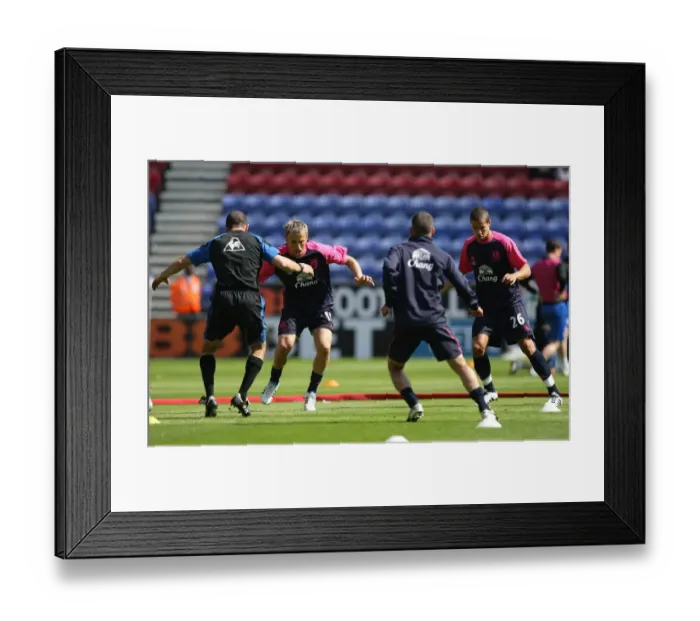 Framed Print : Everton Players Gear Up for Kick-off: Wigan Athletic vs. Everton, Barclays Premier League (30 April 2011) Framed Print : Everton Players Gear Up for Kick-off: Wigan Athletic vs. Everton, Barclays Premier League (30 April 2011)