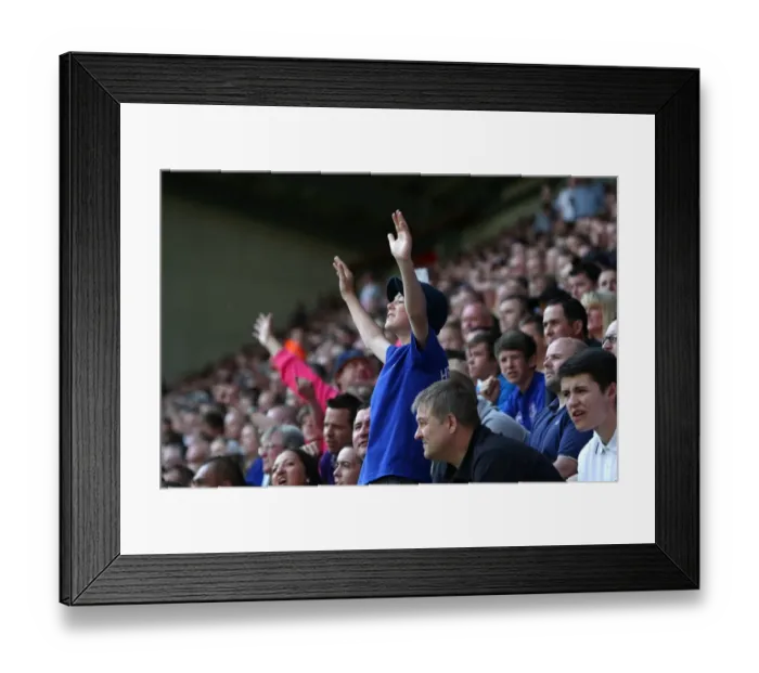 Framed Print : Everton's Unwavering Passion: A Battle at DW Stadium (30 April 2011) - Wigan Athletic vs Everton, Barclays Premier League
