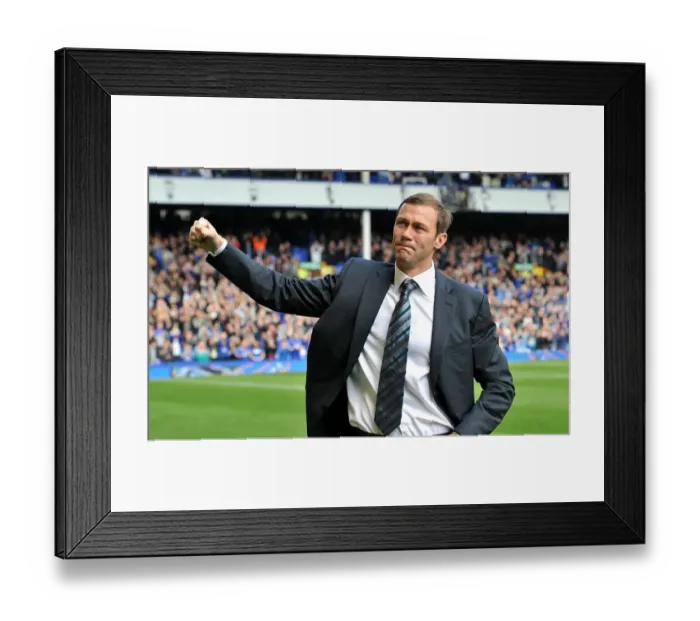 Framed Print : Duncan Ferguson's Emotional Return: Everton vs. Manchester City, Premier League (07 May 2011) - A Heartfelt Reunion on the Pitch Framed Print : Duncan Ferguson's Emotional Return: Everton vs. Manchester City, Premier League (07 May 2011) - A Heartfelt Reunion on the Pitch