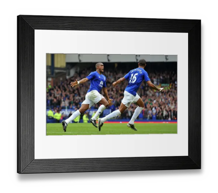 Framed Print : Distin's Historic Goal: Everton's Victory Over Manchester City (May 2011, Barclays Premier League) Framed Print : Distin's Historic Goal: Everton's Victory Over Manchester City (May 2011, Barclays Premier League)