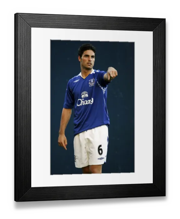 Framed Print : Mikel Arteta Leads Everton in Pre-Season Friendly at Deepdale Against Preston North End (18 / 7 / 07)