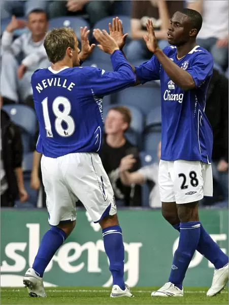 Preston North End v Everton Pre Season Friendly - Deepdale - 18  /  7  /  07 Victor Anichebe celebrates after he scores for Everton with