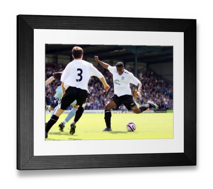 Framed Print : Football - Bury v Everton - Pre Season Friendly - Gigg Lane - 07 / 08 - 14 / 7 / 07 Evertons Victor Anichebe shoots at goal Mandatory Credit: Action Images / Framed Print : Football - Bury v Everton - Pre Season Friendly - Gigg Lane - 07 / 08 - 14 / 7 / 07 Evertons Victor Anichebe shoots at goal Mandatory Credit: Action Images /