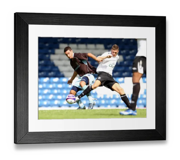 Framed Print : Scott Morrison vs. Paul Scott: Everton's Clash in Pre-Season Friendly against Bury (2007)