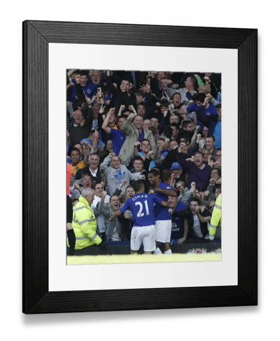 Framed Print : Jermaine Beckford's Dramatic Last-Minute Winner: Everton FC vs Chelsea, Barclays Premier League (May 22, 2011, Goodison Park)