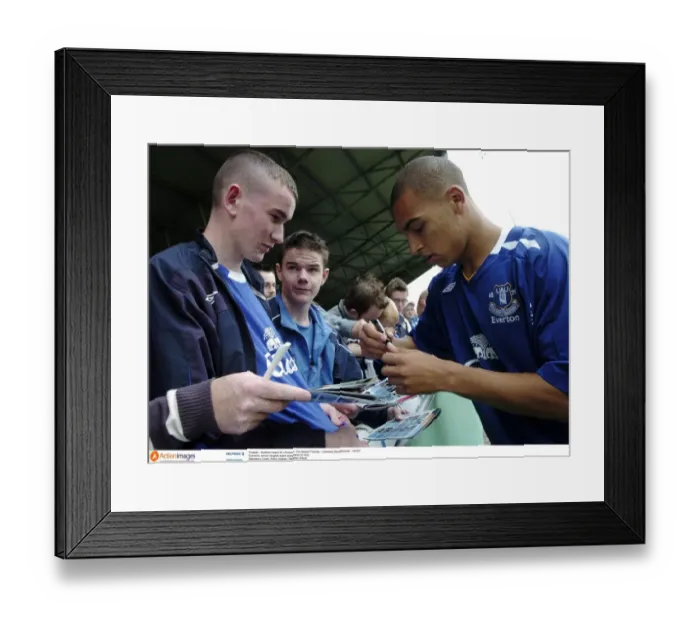 Framed Print : Everton's James Vaughan Connects with Fans: Pre-Season Friendly vs Northern Ireland XI at Coleraine Showgrounds (July 14, 2007) Framed Print : Everton's James Vaughan Connects with Fans: Pre-Season Friendly vs Northern Ireland XI at Coleraine Showgrounds (July 14, 2007)