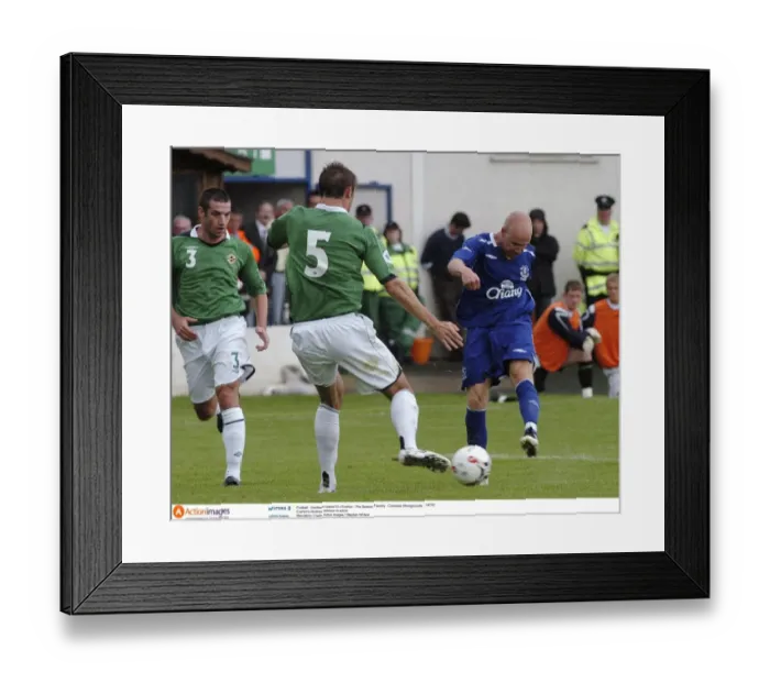 Framed Print : Everton's Andrew Johnson in Action: Pre-Season Friendly vs Northern Ireland XI - July 2007