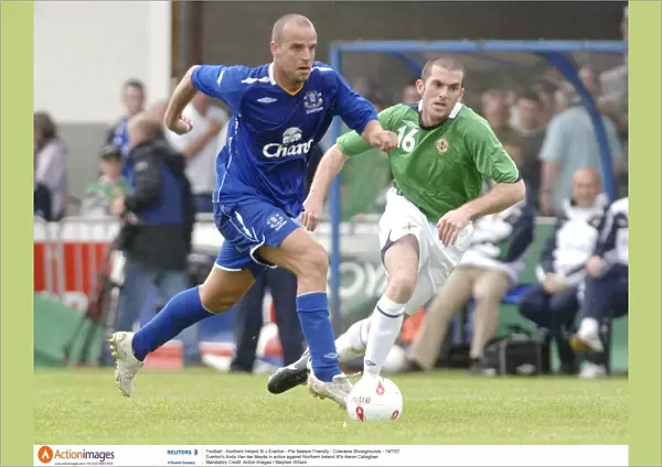 Football - Northern Ireland XI v Everton - Pre Season Friendly - Coleraine Showgrounds - 14  /  7  /  07 Evertons Andy Van der Meyde in action against Northern Ireland XIs Aaron Callaghan Mandatory Credit: Action Images  / 