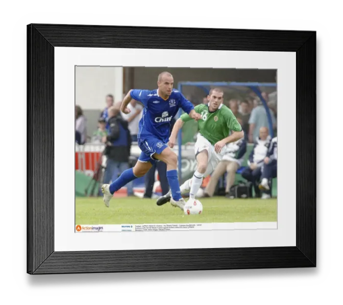 Framed Print : Football - Northern Ireland XI v Everton - Pre Season Friendly - Coleraine Showgrounds - 14 / 7 / 07 Evertons Andy Van der Meyde in action against Northern Ireland XIs Aaron Callaghan Mandatory Credit: Action Images / Framed Print : Football - Northern Ireland XI v Everton - Pre Season Friendly - Coleraine Showgrounds - 14 / 7 / 07 Evertons Andy Van der Meyde in action against Northern Ireland XIs Aaron Callaghan Mandatory Credit: Action Images /