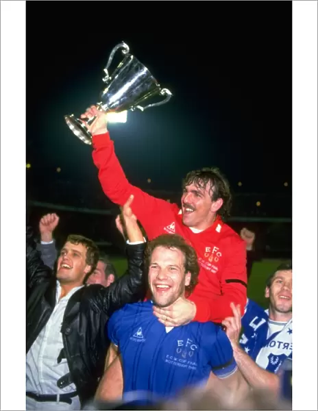 Everton's European Triumph: Gray and Southall Celebrate 1985 Cup Win Against Rapid Vienna