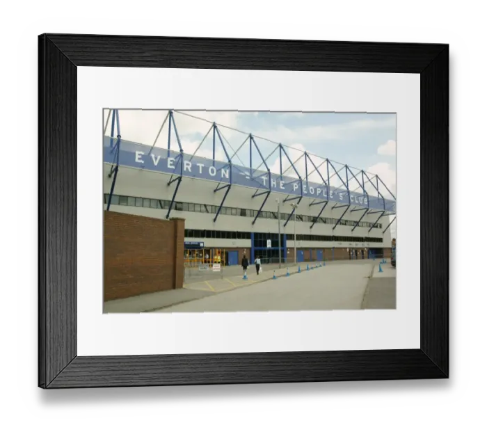 Framed Print : Exterior View of Goodison Park Stadium, Everton - The Peoples Club Framed Print : Exterior View of Goodison Park Stadium, Everton - The Peoples Club