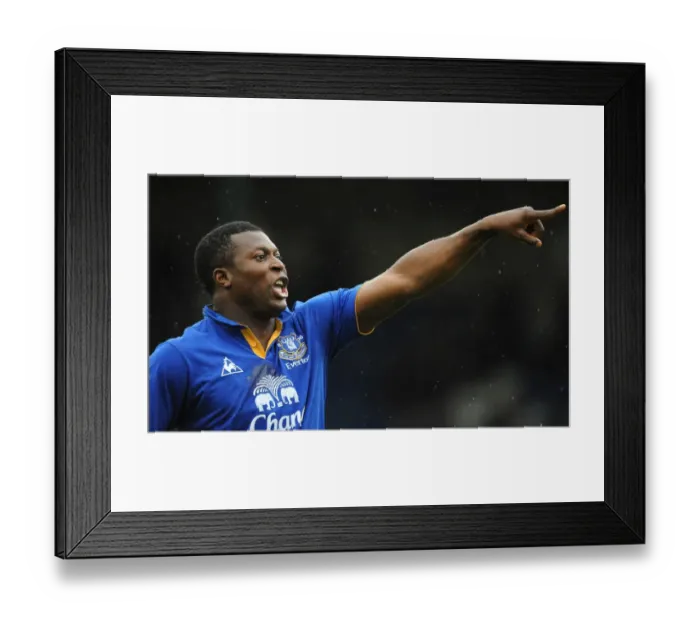 Framed Print : Everton's Ayegbeni Yakubu Gives Instructions During Bury vs. Everton Pre-Season Friendly (July 15, 2011) Framed Print : Everton's Ayegbeni Yakubu Gives Instructions During Bury vs. Everton Pre-Season Friendly (July 15, 2011)