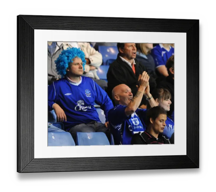 Framed Print : Everton FC: Passionate Fans in Full Throat during Pre-Season Clash against Oxford United (July 2011) Framed Print : Everton FC: Passionate Fans in Full Throat during Pre-Season Clash against Oxford United (July 2011)