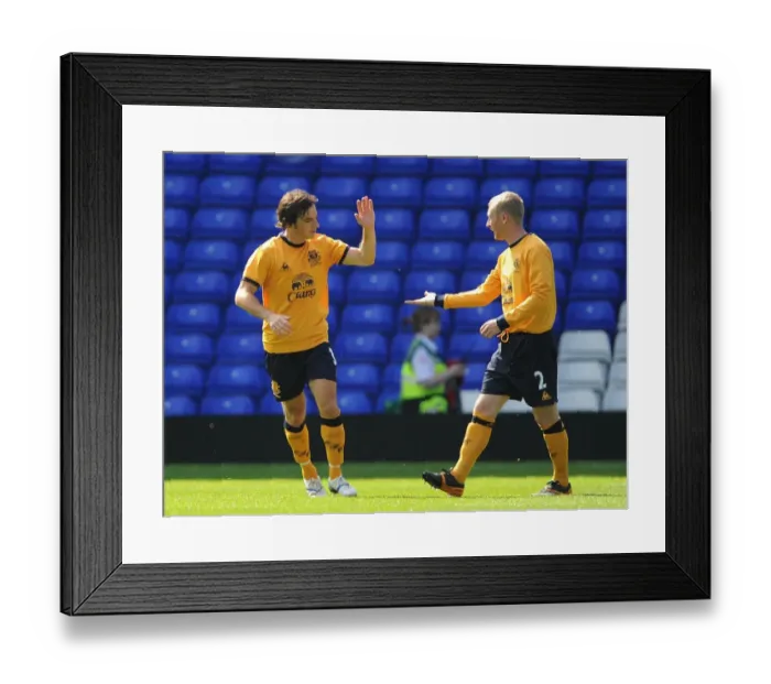 Framed Print : Everton's Baines and Hibbert: A Celebration of Goalscoring Unity (July 2011) Framed Print : Everton's Baines and Hibbert: A Celebration of Goalscoring Unity (July 2011)