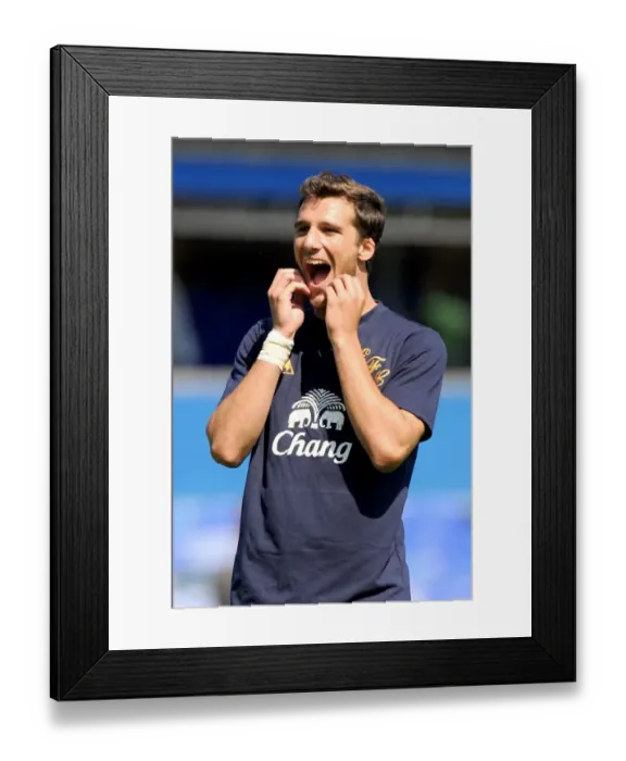 Framed Print : Apostolos Vellios Scores for Everton against Birmingham City: Pre-Season Friendly (July 30, 2011)