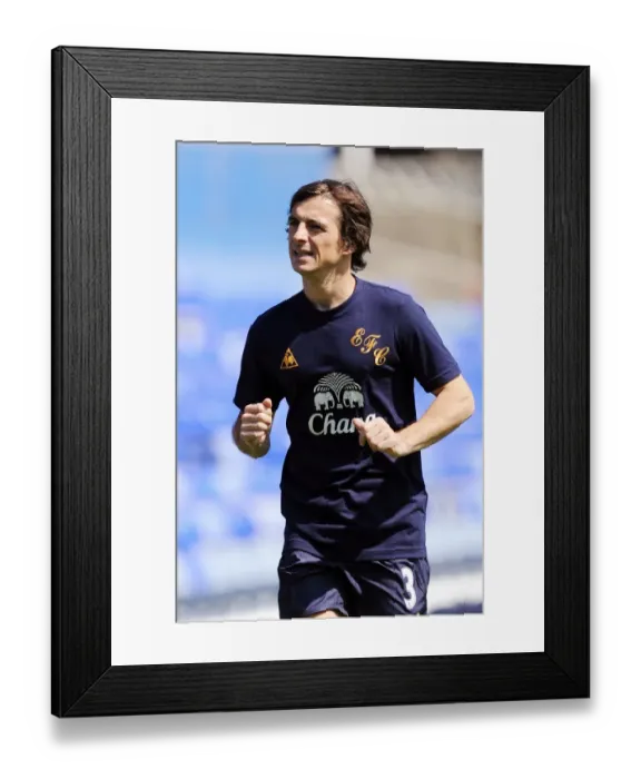 Framed Print : Leighton Baines Kicks Off Everton's Pre-Season: Birmingham City vs. Everton (July 30, 2011)