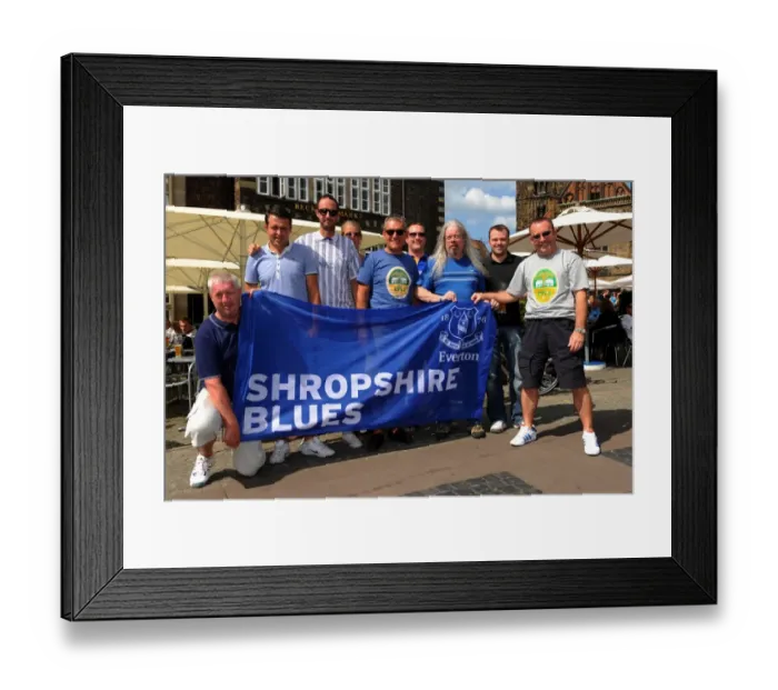 Framed Print : Everton Fans Relaxing Before Werder Bremen Pre-Season Friendly at Weserstadion Framed Print : Everton Fans Relaxing Before Werder Bremen Pre-Season Friendly at Weserstadion