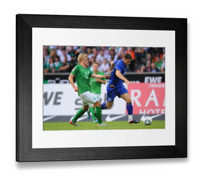Framed Print : Clash of Talents: Florian Kohlfeldt (Werder Bremen) vs. Ross Barkley (Everton) - August 2011 Framed Print : Clash of Talents: Florian Kohlfeldt (Werder Bremen) vs. Ross Barkley (Everton) - August 2011