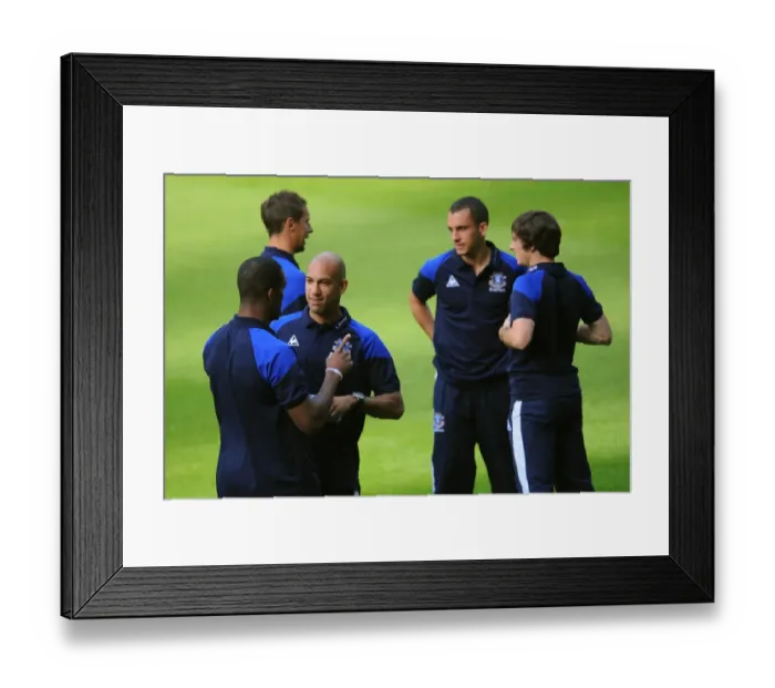 Framed Print : Five Everton Titans: Distin, Jagielka, Howard, Osman, Baines in Action at Weserstadion (02.08.2011) Framed Print : Five Everton Titans: Distin, Jagielka, Howard, Osman, Baines in Action at Weserstadion (02.08.2011)