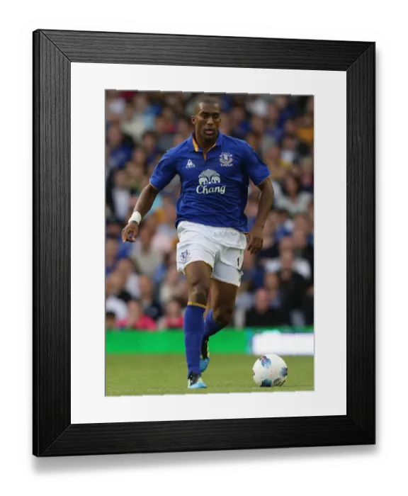Framed Print : Everton FC vs Villarreal: Sylvain Distin's Pre-Season Showdown at Goodison Park (August 2011)