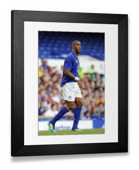 Framed Print : Everton's Sylvain Distin at Goodison Park: Everton FC vs Villarreal (2011 Pre-Season Friendly)