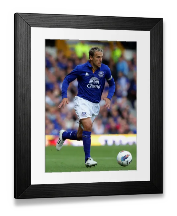 Framed Print : Phil Neville Presides Over Everton's Pre-Season Friendly Against Villarreal at Goodison Park (August 2011)