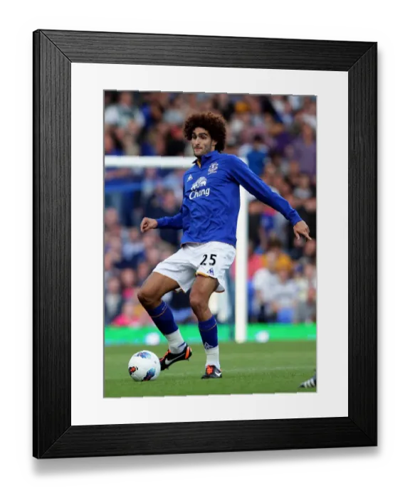 Framed Print : Marouane Fellaini Leads Everton in Pre-Season Clash Against Villarreal at Goodison Park (5 August 2011)