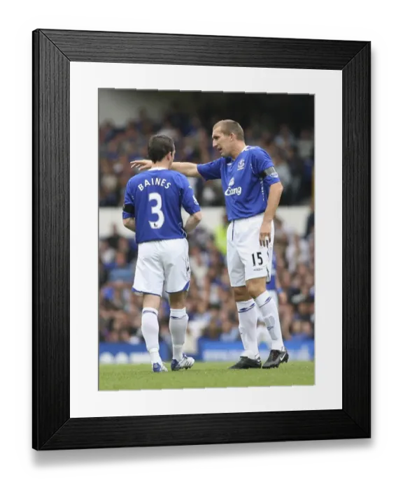 : Everton FC: Leighton Baines and Alan Stubbs in Action Against Blackburn Rovers, 2007-08 Premier League : Everton FC: Leighton Baines and Alan Stubbs in Action Against Blackburn Rovers, 2007-08 Premier League