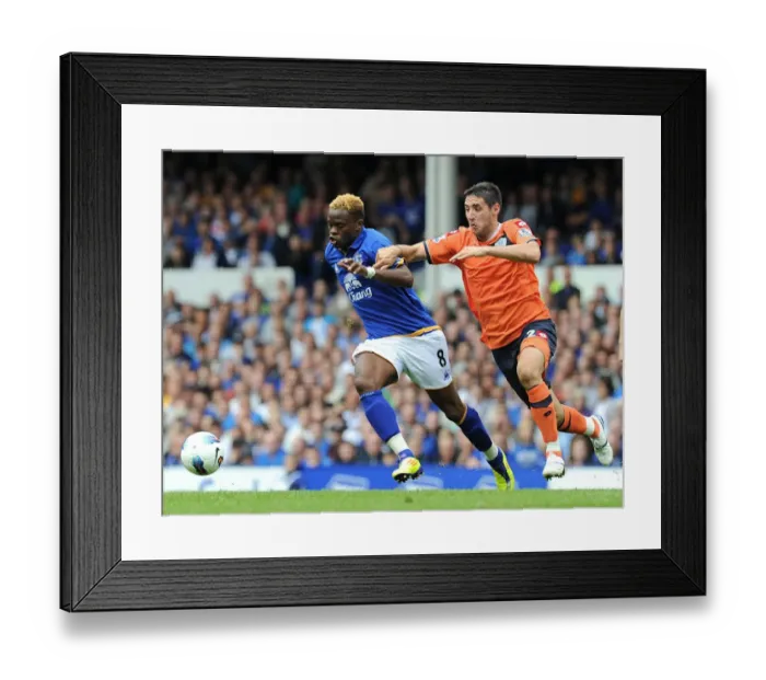 Framed Print : Battle for the Ball: Saha vs. Orr - Everton vs. Queens Park Rangers, Premier League (2011)