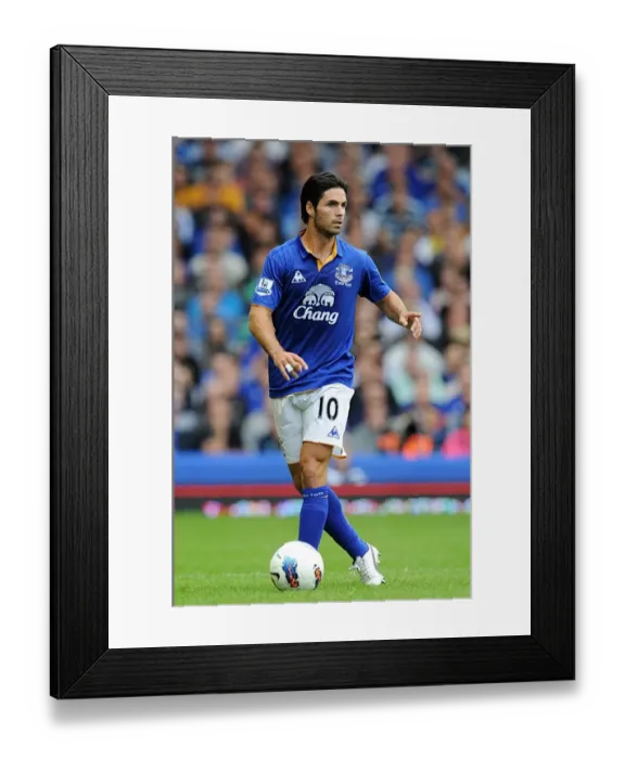 Framed Print : Mikel Arteta Leads Everton at Goodison Park Against Queens Park Rangers, Barclays Premier League (2011)