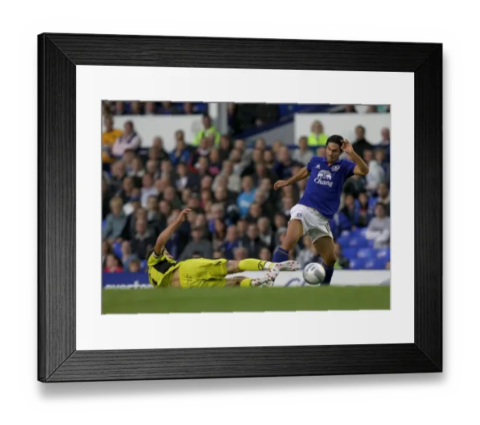 Framed Print : Mikel Arteta Foul by Richard Cresswell: Everton vs Sheffield United (Carling Cup 2011)