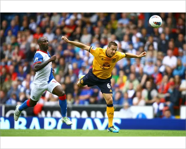 Jagielka Scores the Winner: Everton's Phil Jagielka Heads Past Roberts in the Barclays Premier League Clash at Ewood Park (August 2011)