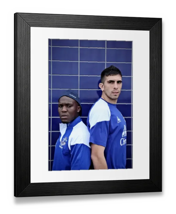 Framed Print : New Faces at Finch Farm: Royston Drenthe and Denis Stracqualursi Join Everton FC Framed Print : New Faces at Finch Farm: Royston Drenthe and Denis Stracqualursi Join Everton FC