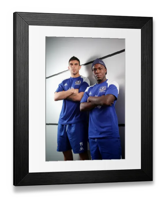 Framed Print : New Faces at Finch Farm: Welcome Royston Drenthe and Denis Stracqualursi to Everton FC