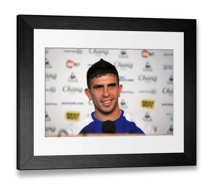 Framed Print : Denis Stracqualursi's Welcome to Everton: New Signing Press Conference at Finch Farm