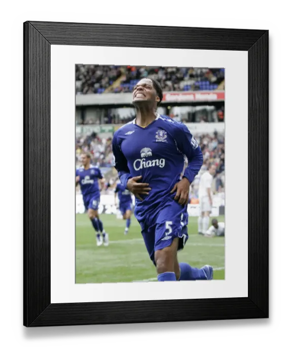 Framed Print : Joleon Lescott's Game-Winning Goal: Everton's 1-2 Over Bolton Wanderers (FA Premier League, 2007)