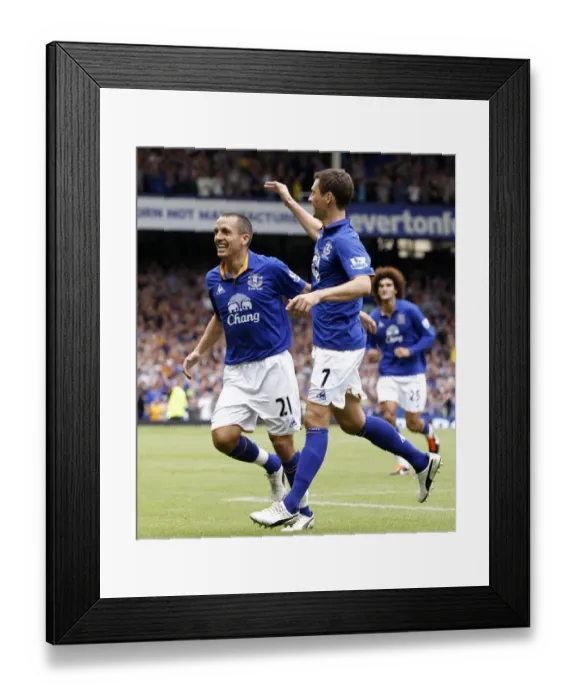 Framed Print : Osman and Bilyaletdinov: Everton's Premier League Goal Celebration (10 September 2011 vs Aston Villa)