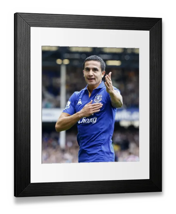 Framed Print : Tim Cahill's Euphoria: Everton's First Goal Against Aston Villa in the Barclays Premier League (10 September 2011) Framed Print : Tim Cahill's Euphoria: Everton's First Goal Against Aston Villa in the Barclays Premier League (10 September 2011)