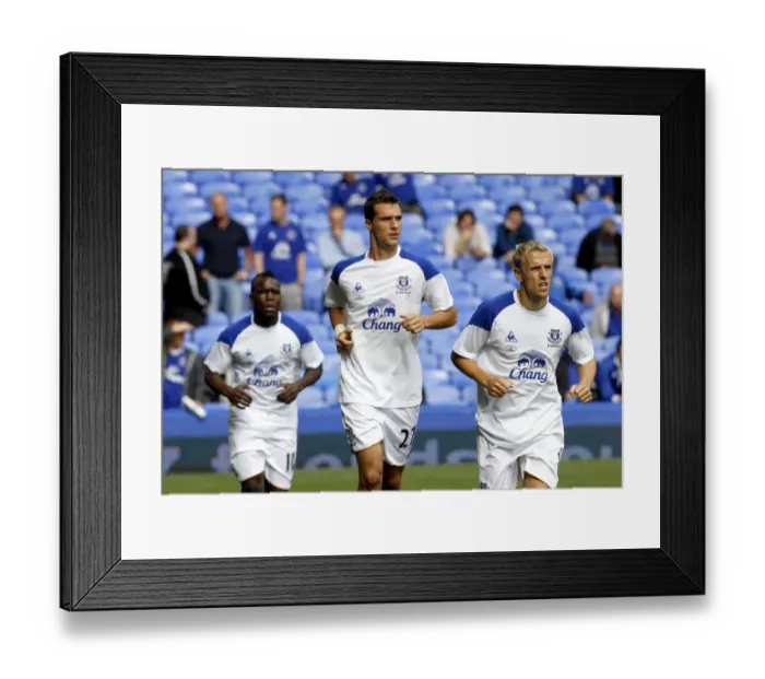 Framed Print : Everton FC: Pre-Match Training - Royston Drenthe, Apostolos Vellios, and Phil Neville at Goodison Park Framed Print : Everton FC: Pre-Match Training - Royston Drenthe, Apostolos Vellios, and Phil Neville at Goodison Park