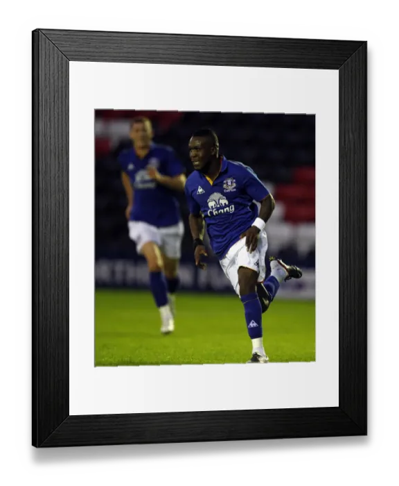 Framed Print : Everton's Royston Drenthe: Celebrating the Goal that Secured Victory in the Everton v Aston Villa Reserve Match at Halton Stadium (September 13, 2011) Framed Print : Everton's Royston Drenthe: Celebrating the Goal that Secured Victory in the Everton v Aston Villa Reserve Match at Halton Stadium (September 13, 2011)